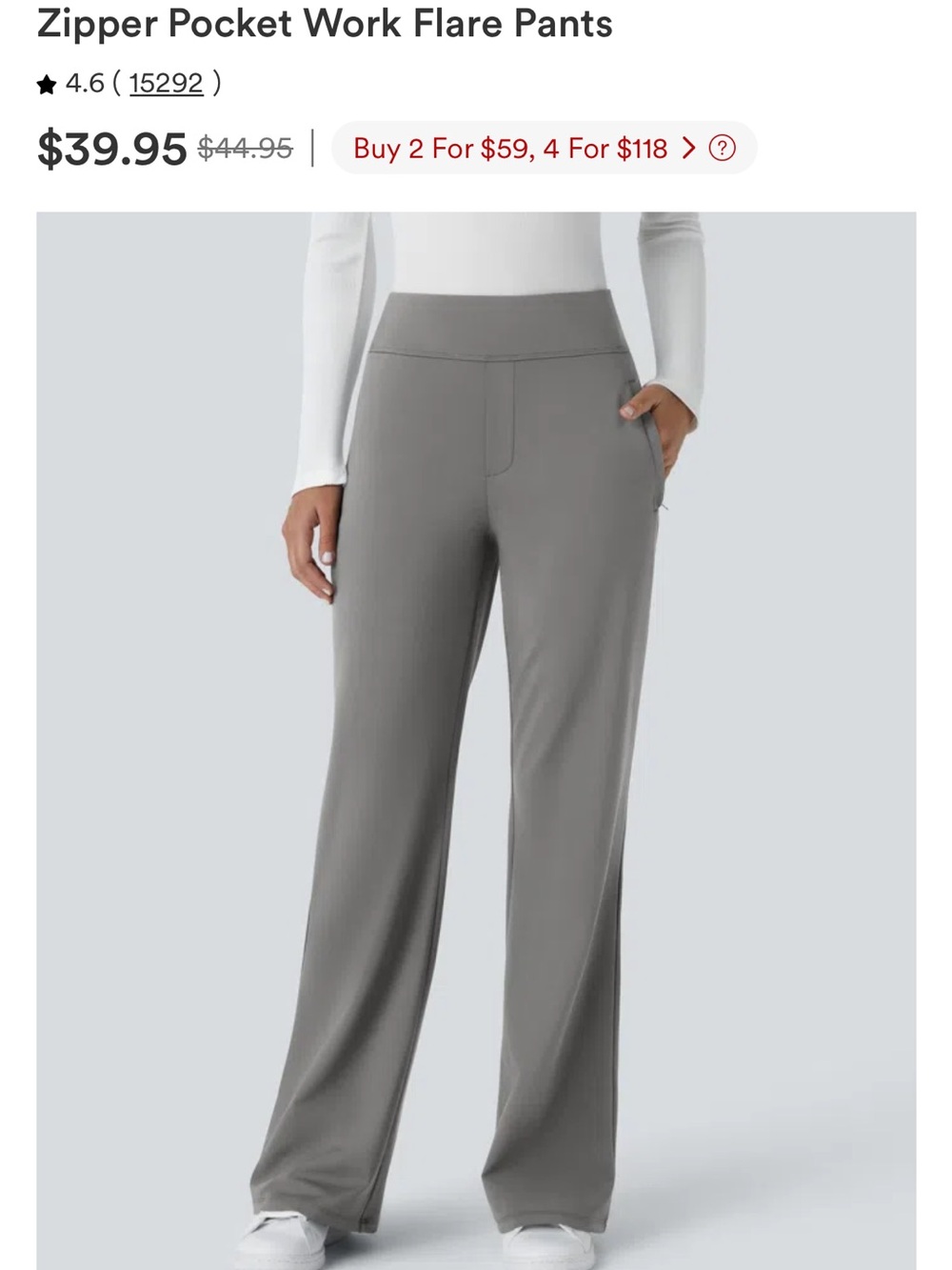 HALARA gray leggings flex work with pockets